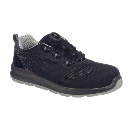 FT08 Portwest Composite Wire Lace Safety Trainer Knit S1P Black/Grey