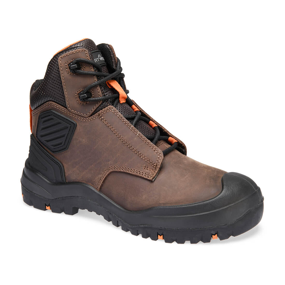 FT30 Steel Leather Ankle Boot S3 SC HRO HI CI LG SR Brown/Orange