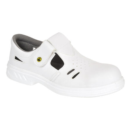Portwest FW48 Steelite Ebro Safety Sandal S1 ESD FO SR Class 3 White