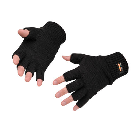 GL14 Insulated Fingerless Knit Glove Black