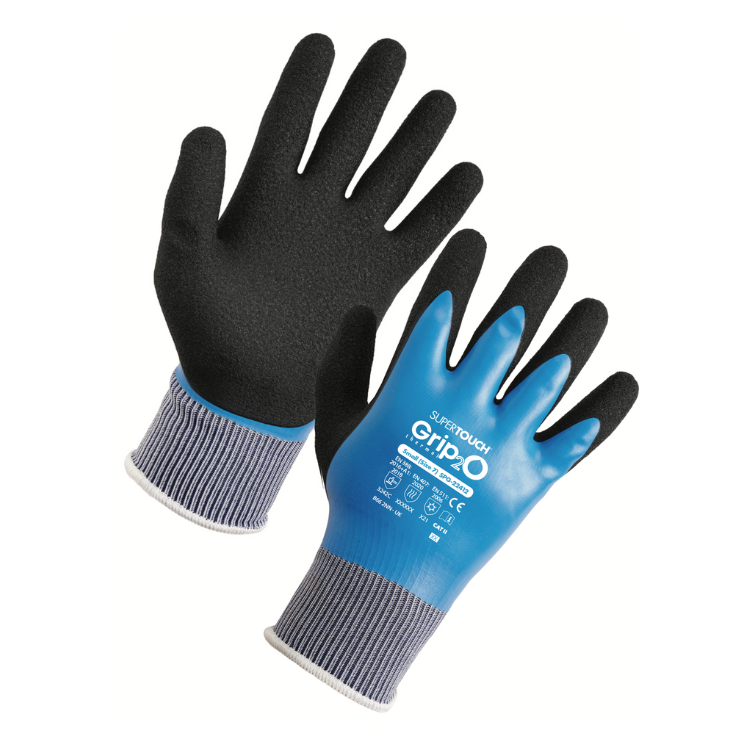 Supertouch Blue Grip2-O Thermal Water & Cut Resistant Gloves