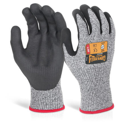 Beeswift Glovezilla Nitrile Palm Coated Gloves Grey