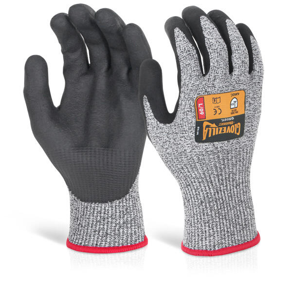 Beeswift Glovezilla Nitrile Palm Coated Gloves Grey
