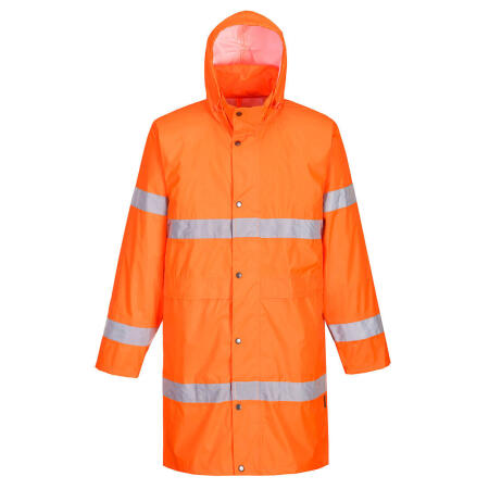 H442 Hi-Vis Rain Coat 100cm  Orange