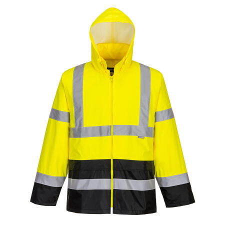 H443 Hi-Vis Contrast Classic Rain Jacket  Yellow/Black