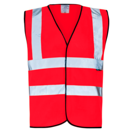 Supertouch Red Supertouch Hi Vis Red Velcro Vest