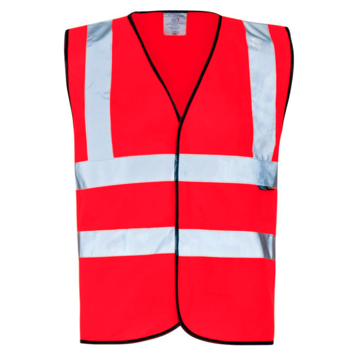 Supertouch Red Supertouch Hi Vis Red Velcro Vest