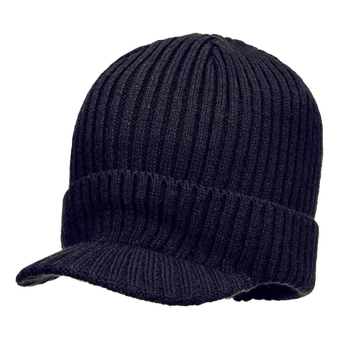 HA24 Beanie Hat with Peak Navy