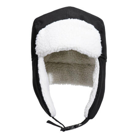 HA33 Sherpa Lined Trapper Hat Black