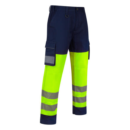 Beeswift Guardian Hi-Vis Safety Combat Trousers Saturn Yellow / Navy