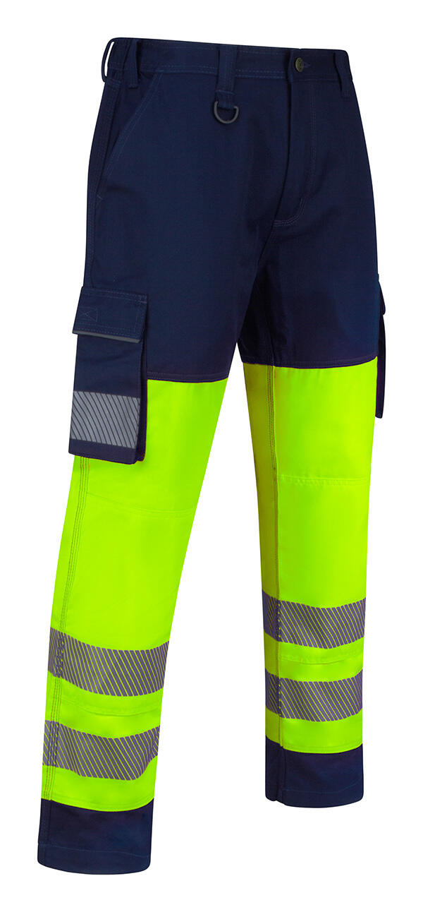Beeswift Guardian Hi-Vis Safety Combat Trousers Saturn Yellow / Navy