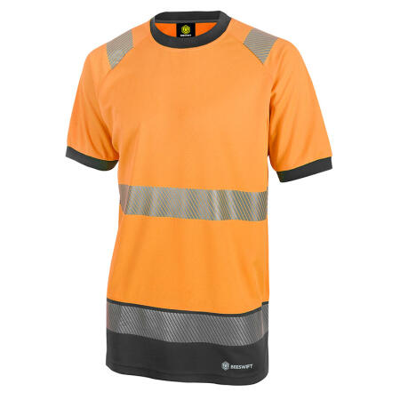 Beeswift Deltic Hi-Vis Two-Tone Short Sleeve T-Shirt Orange / Black