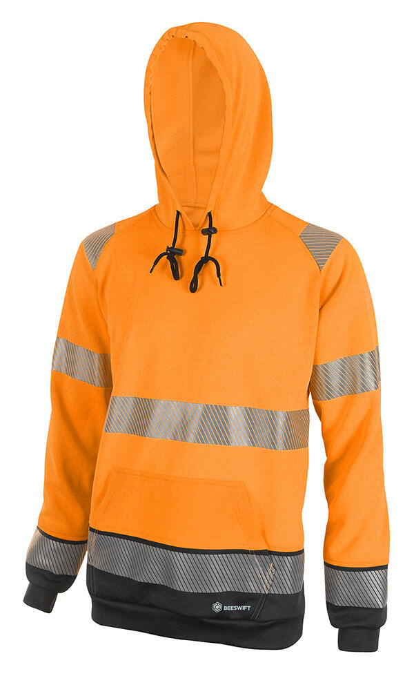 Beeswift Deltic Hi-Vis Two-Tone Hoodie Orange / Black