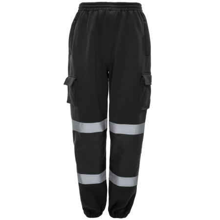 Supertouch Black Hi Vis Jogging Bottoms