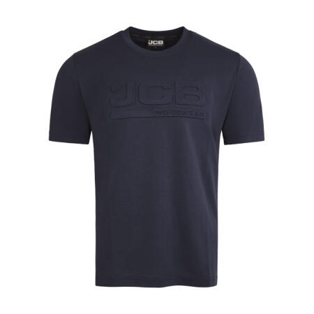 Jcb Workwear Unisex 3D Embossed T-Shirt Navy Blue
