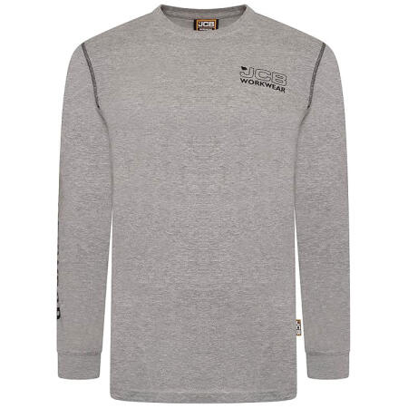 Jcb Workwear Banner Long Sleeve T-Shirt Grey