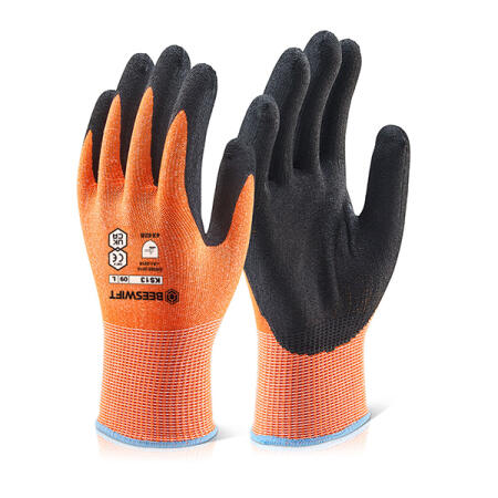 Beeswift Kutstop Micro Foam Nitrile Amber Cut Level 3 Gloves  Amber