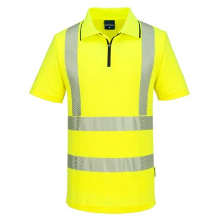 KX302 KX3 Sport Hi-Vis Zip Polo Shirt S/S Yellow