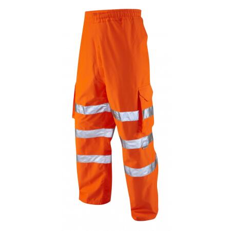 LEO Workwear INSTOW ISO 20471 Cl 1 Breathable Cargo Overtrouser HV ORANGE