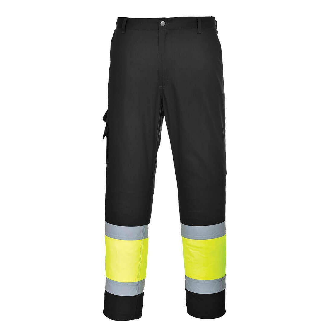 L049 Hi-Vis Lightweight Contrast Class 1 Service Trousers Yellow/Black