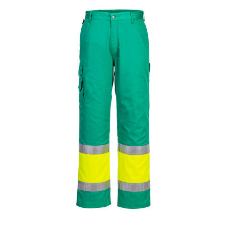 L049 Hi-Vis Lightweight Contrast Class 1 Service Trousers Yellow/Teal