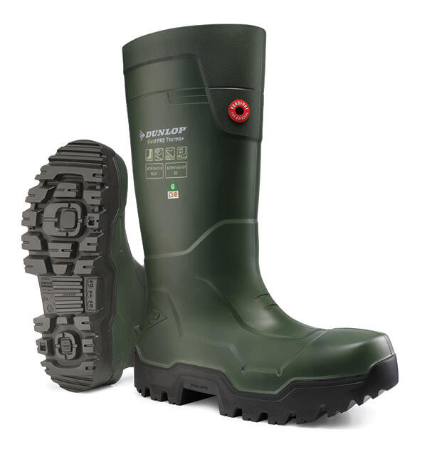 Dunlop Purofort Fieldpro Thermo+ Full Safety Wellington Green