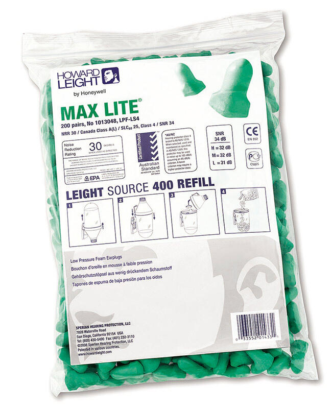 Honeywell Max Lite Ls400 Refill - 200 Pairs 1013048 Green