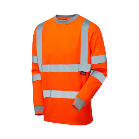 Supertouch Orange HV Long Sleeve Bird Eye T-Shirt
