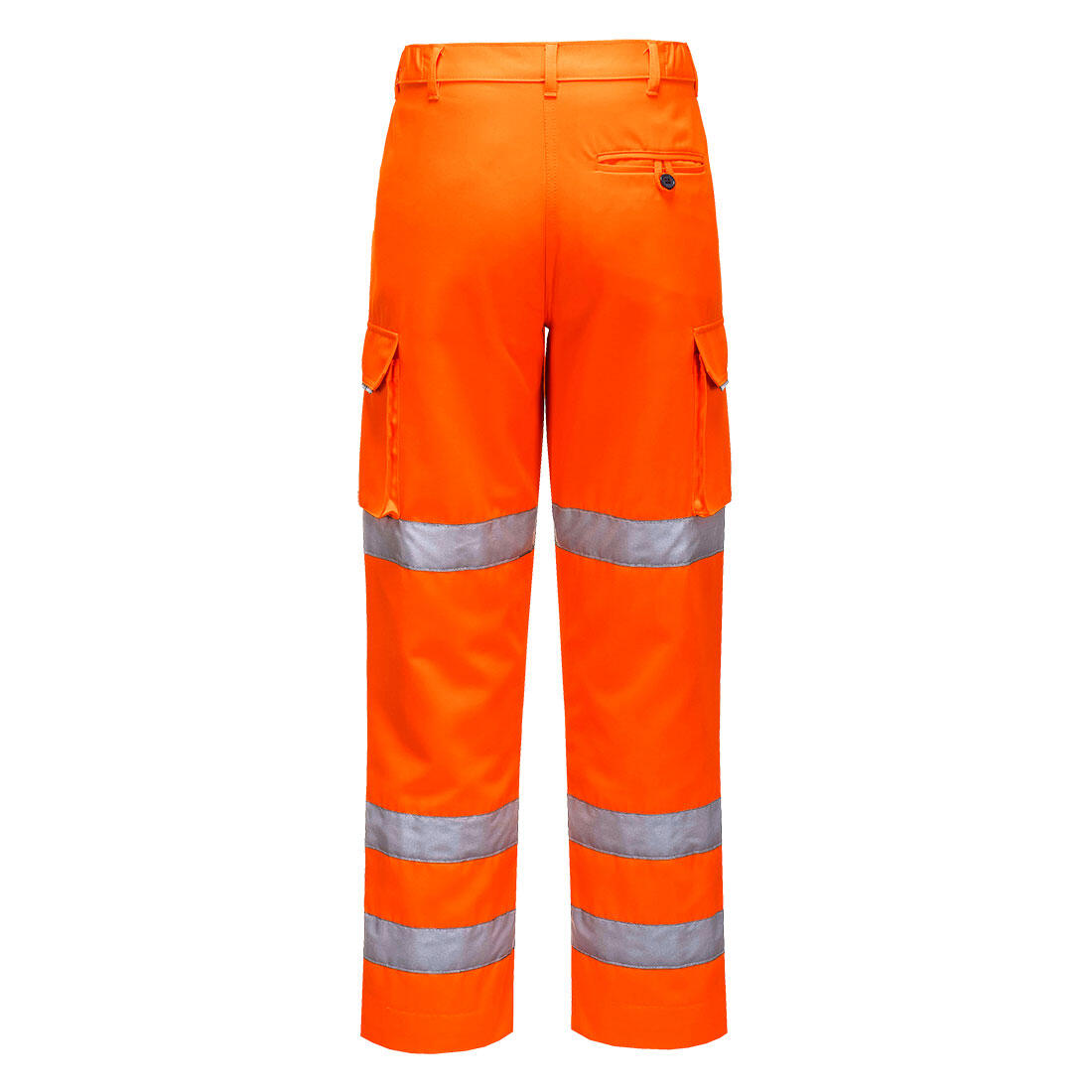 LW71 Hi-Vis Women's Three Band Work Trousers Orange - Image 2