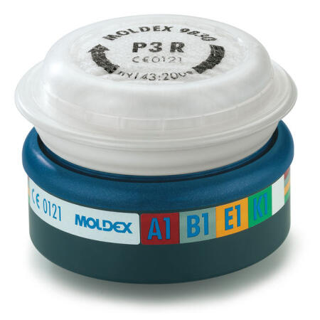 Moldex 9430 Abek1P3 R Pre-Assembled Gas & Particulate Filter  White/Grey