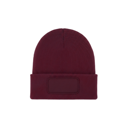 Uneek Clothing UC411 Maroon Rectangular Patch Beanie