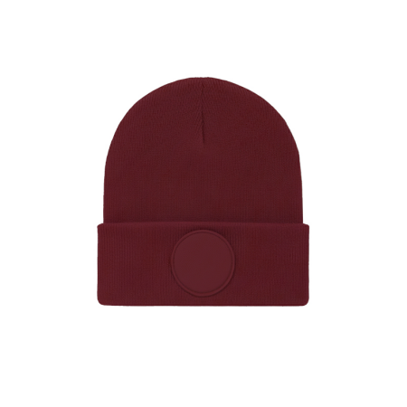 Uneek Clothing UC412 Maroon Circular Patch Beanie