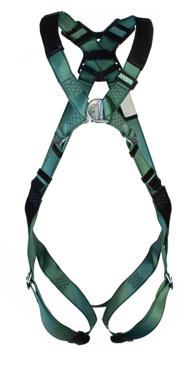 Msa Standard V-Form Back/Chest D-Ring Qwik-Fit Harness Green