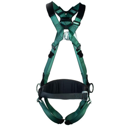 Msa Xl V-Form Back/Chest/Hip D-Ring Qf Harness W/Waist Belt Green