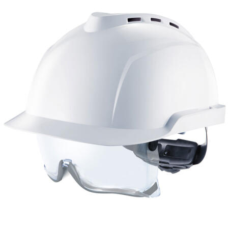 Msa V-Gard 930 Vented Safety Helmet With Integrated Eye Protection White
