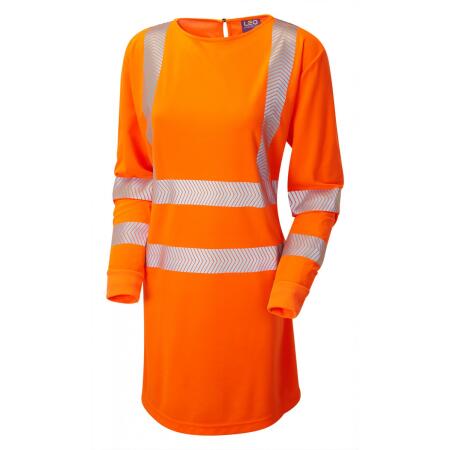 LEO Workwear LILLY ISO 20471 Women's Class 3 Coolviz Ultra Modesty Tunic HV ORANGE