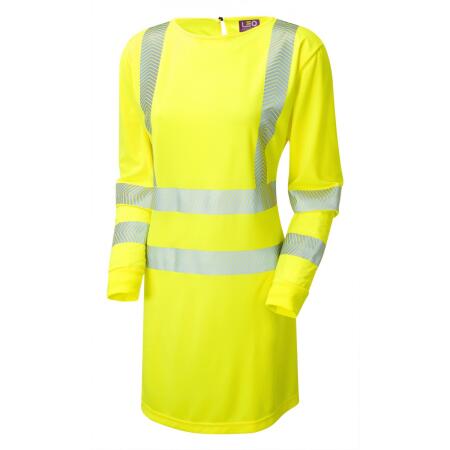 LEO Workwear LILLY ISO 20471 Women's Class 3 Coolviz Ultra Modesty Tunic HV YELLOW