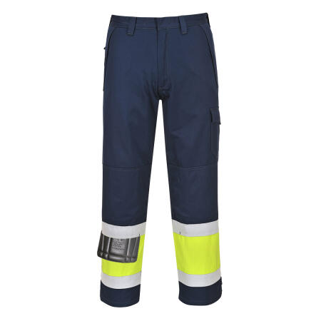 MV26 Modaflame Work Hi-Vis Class 1 Multi-Norm FR Trousers Yellow/Navy