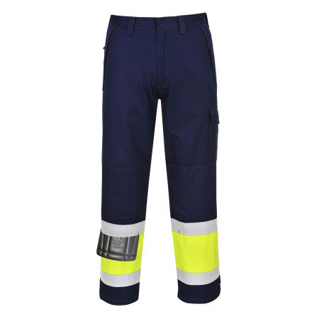 MV26 Modaflame Work Hi-Vis Class 1 Multi-Norm FR Trousers Yellow/Navy Tall