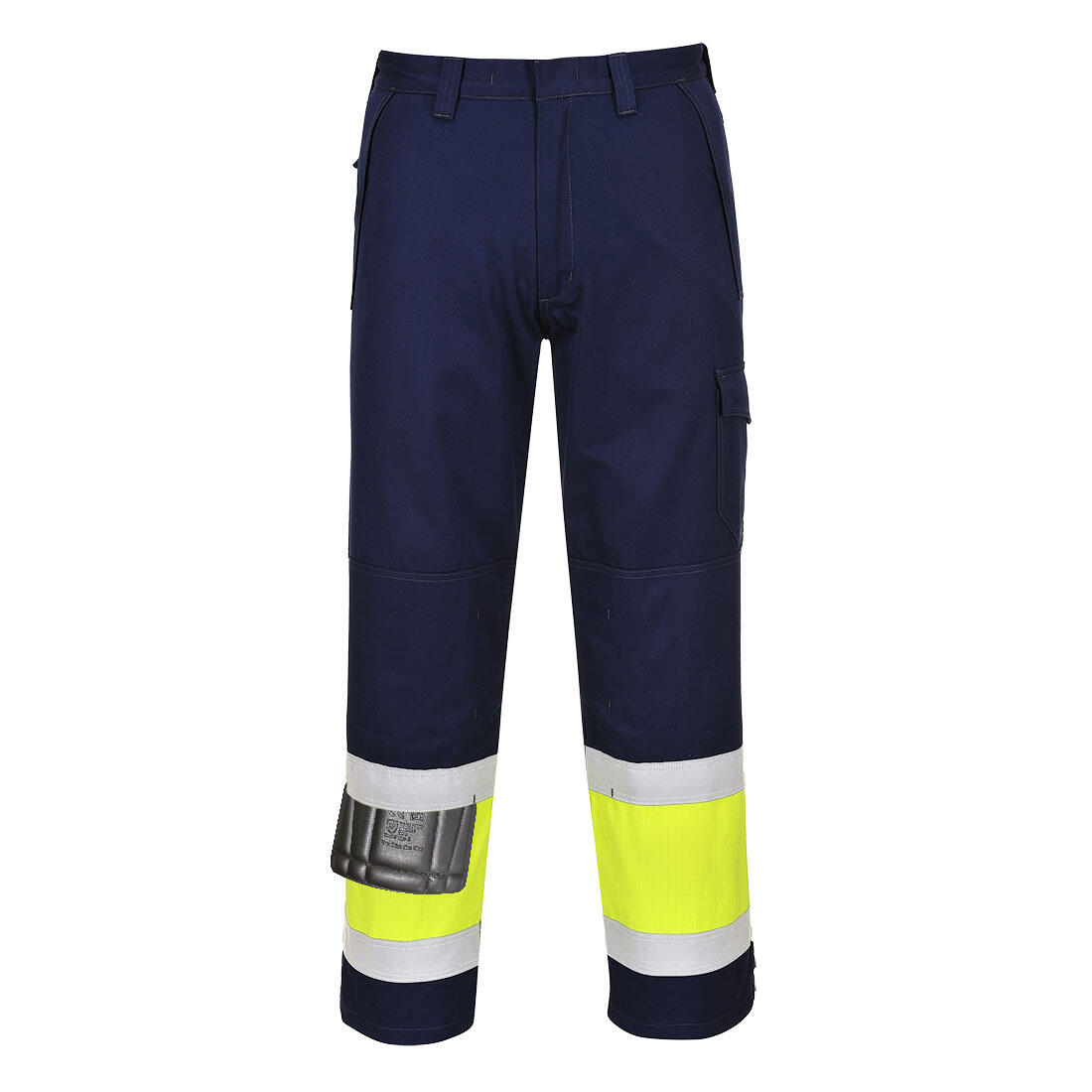 MV26 Modaflame Work Hi-Vis Class 1 Multi-Norm FR Trousers Yellow/Navy Tall