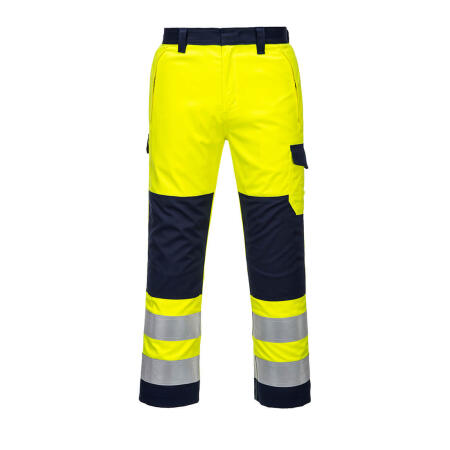 MV46 Modaflame Work Hi-Vis Multi-Norm Contrast FR Trousers Yellow/Navy