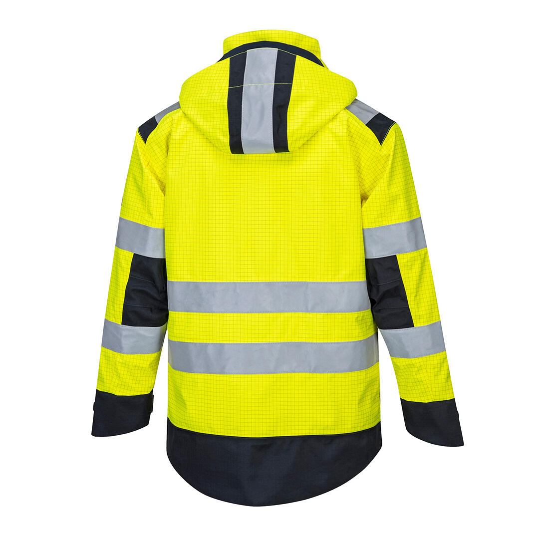 MV70 Modaflame Rain+ Hi-Vis Multi-Norm Contrast FR Jacket Yellow/Navy - Image 2