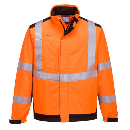 MV72 Modaflame Softshell Hi-Vis Multi-Norm FR Jacket Orange/Navy