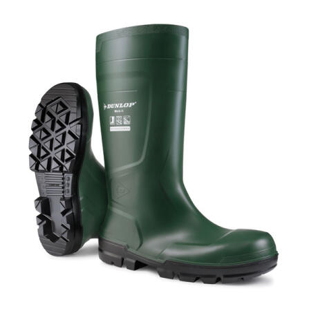 Dunlop Work-It Full Safety Pvc Wellingtons Green