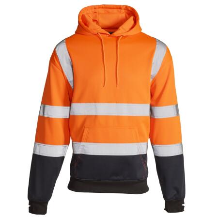 Supertouch Orange/Navy Hi Vis 2 Tone Hooded Sweatshirt