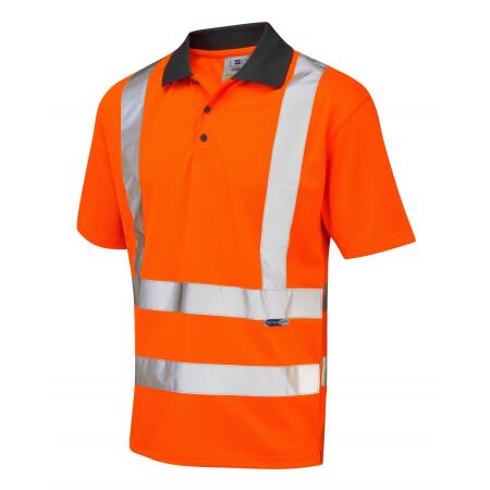 LEO Workwear ROCKHAM ISO 20471 Cl 2 Coolviz Polo Shirt (EcoViz) HV ORANGE