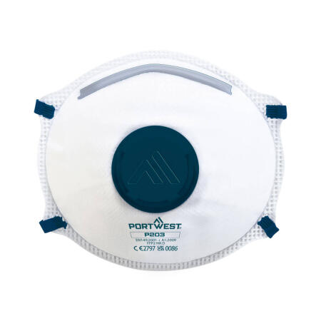 P203 FFP2 Valved Dolomite Respirator (Pk10) White