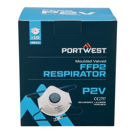 P211 Moulded FFP2 Valved Respirator (Pk10) White