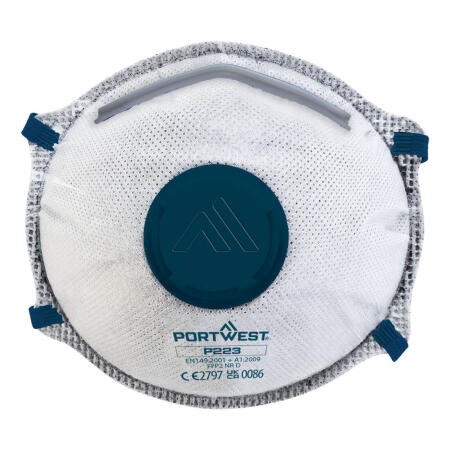 P223 FFP2 Carbon Valved Dolomite Respirator (Pk10) White