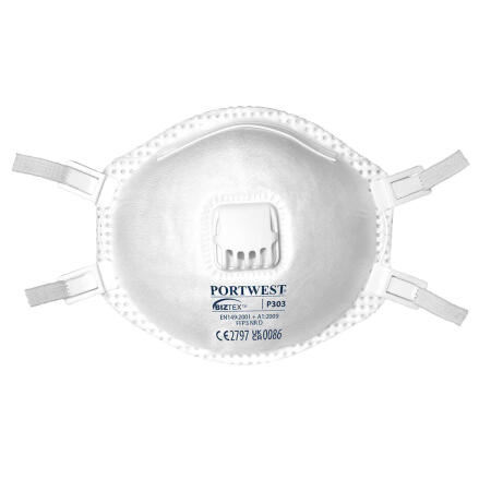 P303 FFP3 Valved Dolomite Respirator (Pk10) White